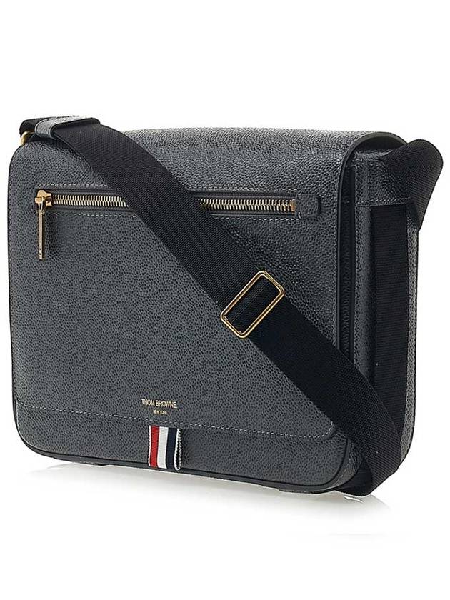 Tonal Strap Leather Reporter Bag Dark Gray MAG143B - THOM BROWNE - BALAAN 2