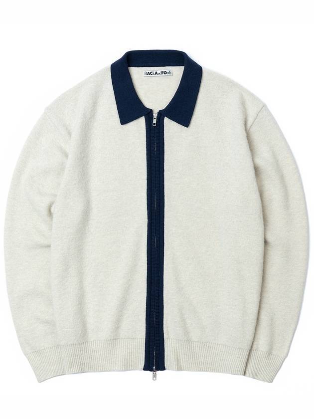 Men's Wool Nylon Cardigan Ivory - BACKANDFORTH - BALAAN 1