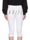 Logo Print Cropped Jeans White - OFF WHITE - BALAAN 6