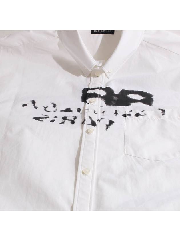 Hand Drawn BB Overfit Long Sleeve Shirt White - BALENCIAGA - BALAAN 4