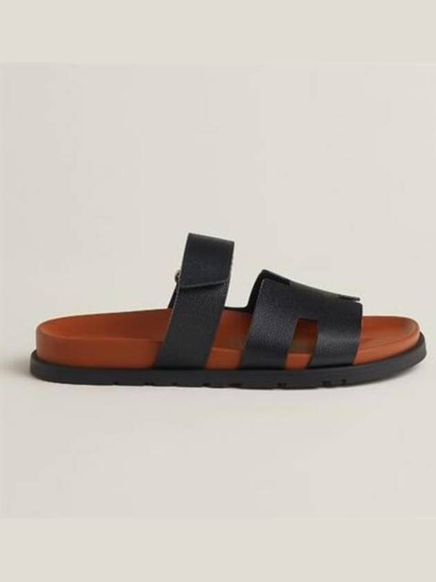 Chypre Calfskin Sandals Black - HERMES - BALAAN 2