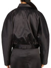 Double Satin Shorts Jacket Black - GANNI - BALAAN 8