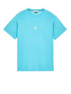 Garment Dyed Lettering One Print Cotton Jersey Short Sleeve T-Shirt Turquoise - STONE ISLAND - BALAAN 1