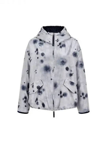 Armani Wonder Week 10 Women s Spotted Pattern Silk Hooded Jacket Gray 270450 - GIORGIO ARMANI - BALAAN 1