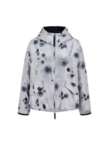 Women s Sporty Pattern Silk Hooded Jacket Gray 270450 - GIORGIO ARMANI - BALAAN 1