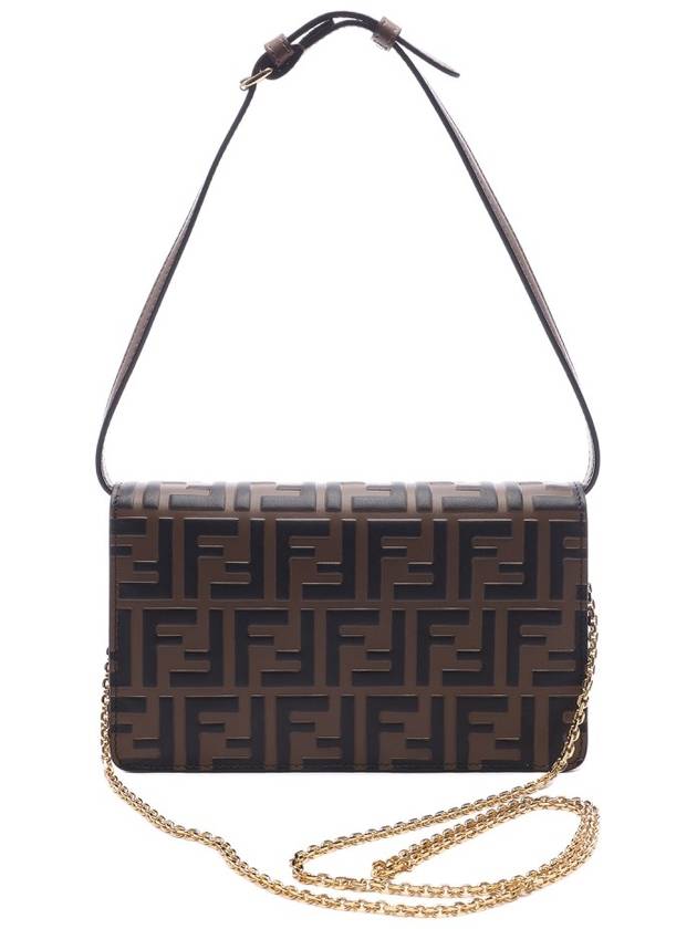 FF Diamond Flap Shoulder Back Brown - FENDI - BALAAN 5