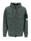 Cotton Twill Stretch Hooded Jacket Dark Green - STONE ISLAND - BALAAN 2