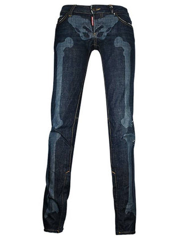 hem zipper skinny jeans navy - DSQUARED2 - BALAAN.