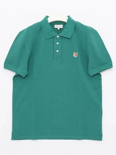 Fox Head Patch Cotton Polo Shirt Green - MAISON KITSUNE - BALAAN 2