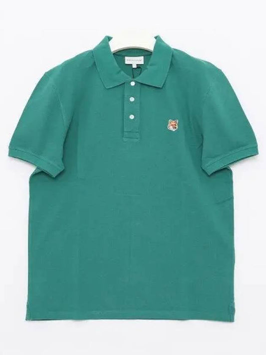 Fox Head Patch Cotton Polo Shirt Green - MAISON KITSUNE - BALAAN 2