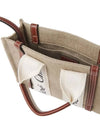 Woody Linen Canvas Calfskin Tote Bag White Brown - CHLOE - BALAAN 7