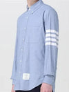 Men's Diagonal Solid Flannel Long Sleeve Shirt Light Blue - THOM BROWNE - BALAAN 6