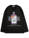 Men's bottle print black long sleeve t-shirt NUS19261 009 - IH NOM UH NIT - BALAAN 3