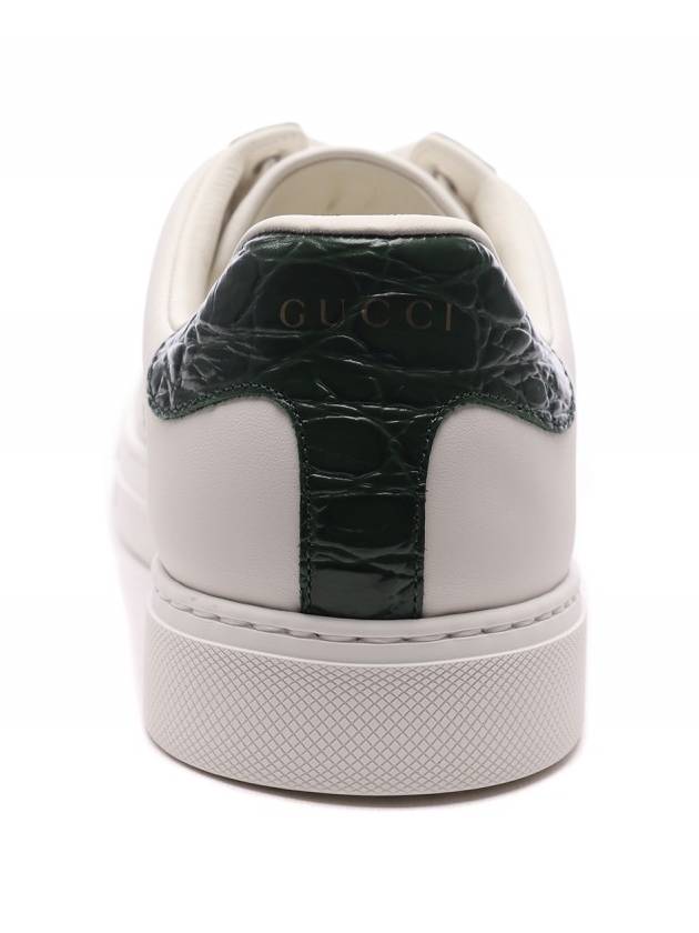 Ace Web Leather Low Top Sneakers White - GUCCI - BALAAN 5