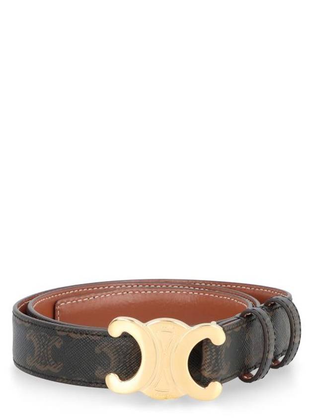 Monogram Triomphe Buckle Medium Leather Belt Tan - CELINE - BALAAN 2