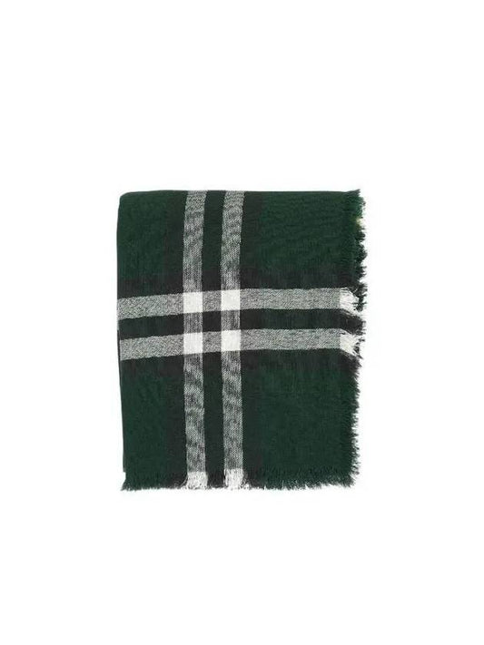 Check Print Wool Scarf Green - BURBERRY - BALAAN 2