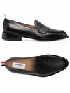 Men's Vitello Flexible Leather Sole Soft Penny Loafer Black - THOM BROWNE - BALAAN 2