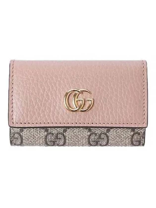 GG Marmont leather key case halfwallet pink - GUCCI - BALAAN 2