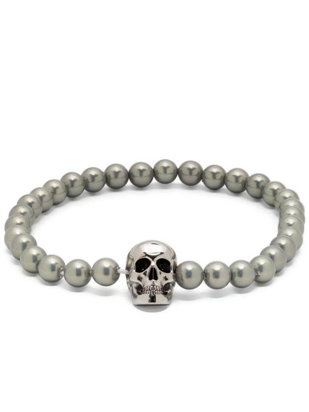 ALEXANDER MCQUEEN SKULL PEARL ELASTICATED BRACELET - ALEXANDER MCQUEEN - BALAAN 1