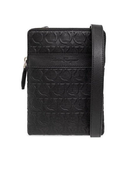 Gancini Embossed Travel Cross Bag Black - SALVATORE FERRAGAMO - BALAAN 1