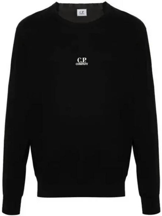 Light Fleece Logo Sweatshirt Black - CP COMPANY - BALAAN 2