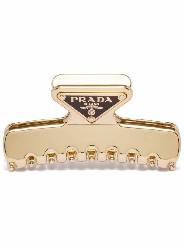 Women's Logo Metal Hair Clip Gold - PRADA - BALAAN 6