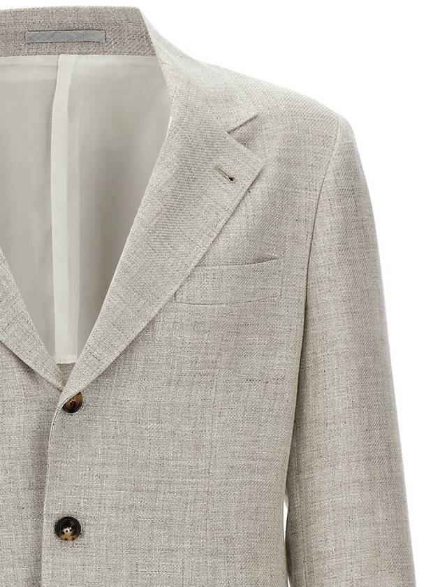 Brunello Cucinelli Single-Breasted Blazer - BRUNELLO CUCINELLI - BALAAN 3