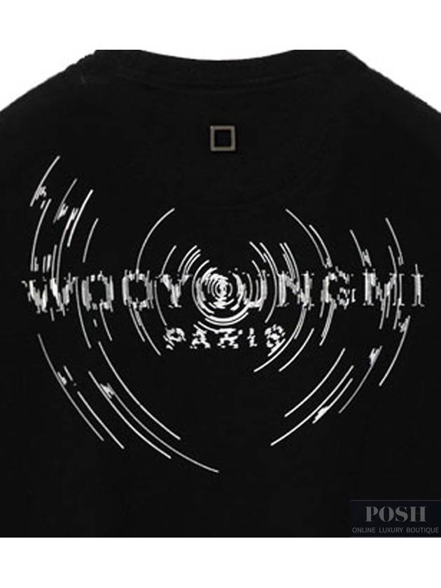 Wave Graphic Back Logo Short Sleeve T-Shirt Black - WOOYOUNGMI - BALAAN 4