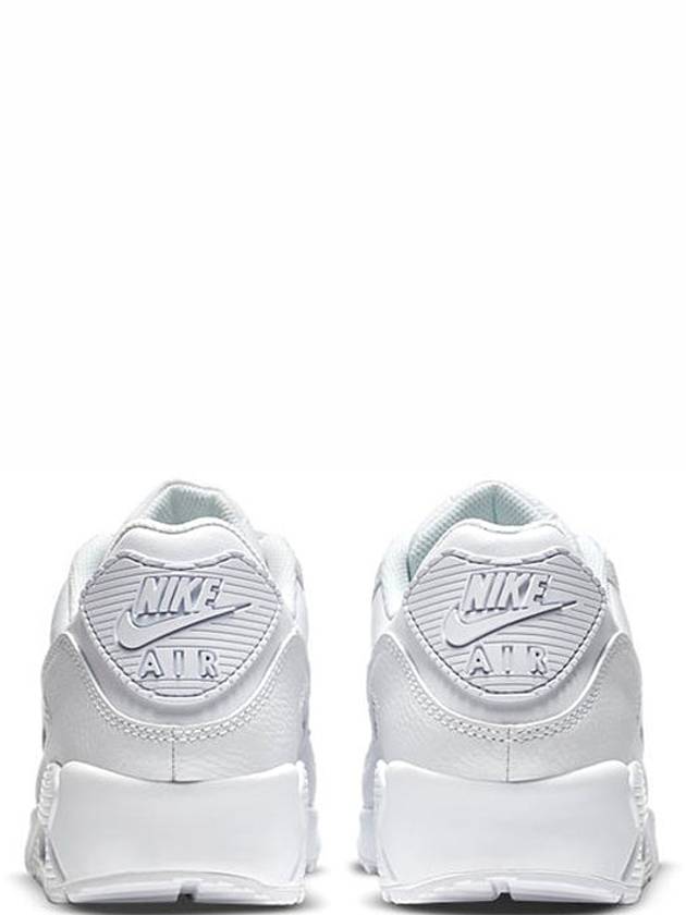 Air Max 90 Leather Low Top Sneakers Triple White - NIKE - BALAAN 6