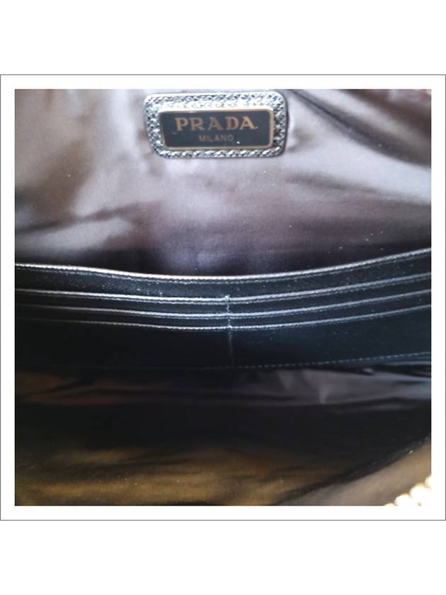 Re-Nylon and Saffiano Leather Clutch Bag Black - PRADA - BALAAN 8