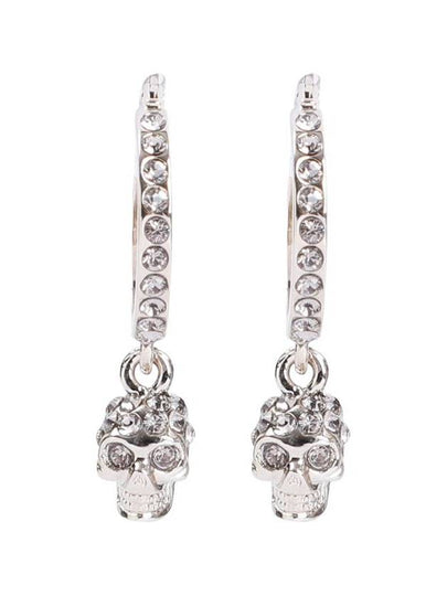 Skull Mini Creole Hoop Earrings Gold - ALEXANDER MCQUEEN - BALAAN 2