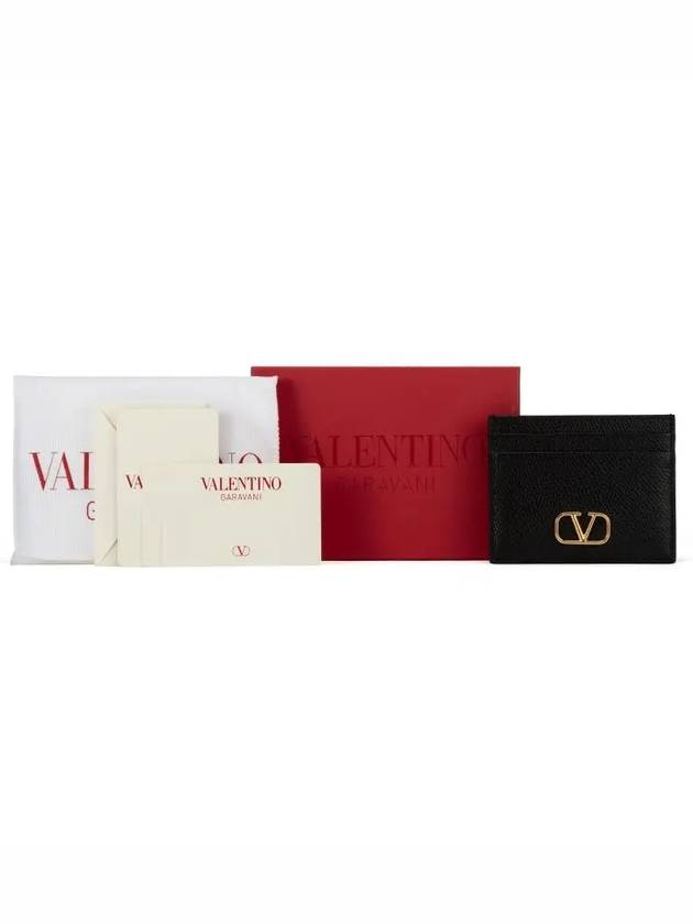 V Logo Signature Card Wallet Black - VALENTINO - BALAAN 5