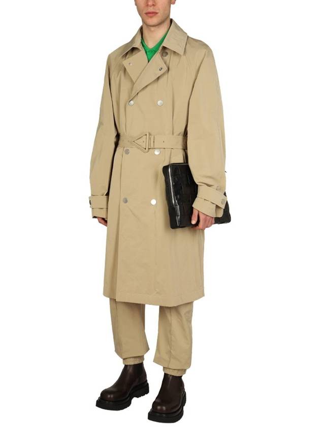 Men's Double Breasted Trench Coat Beige - BOTTEGA VENETA - BALAAN 3