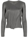 Pleated Basic Cardigan Grey - ISSEY MIYAKE - BALAAN 5