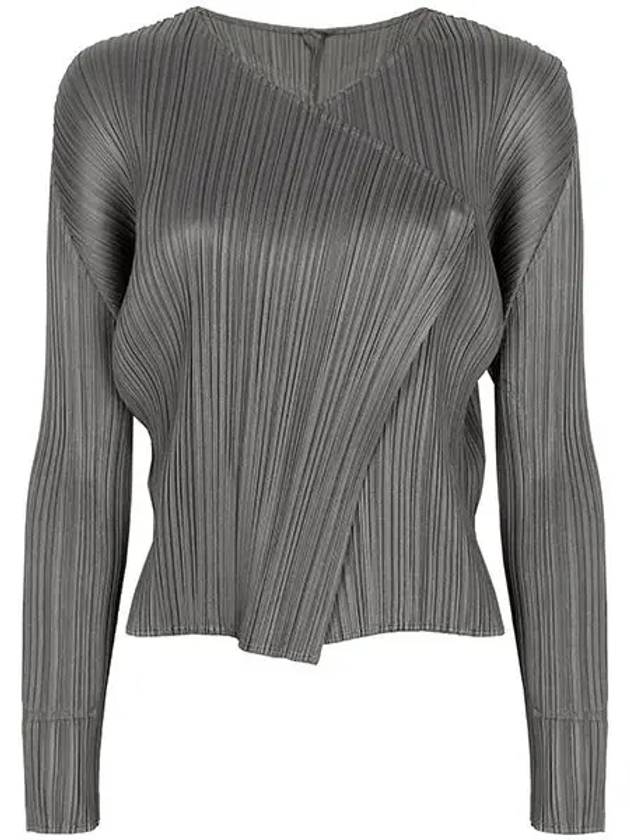 Pleated Basic Cardigan Grey - ISSEY MIYAKE - BALAAN 5