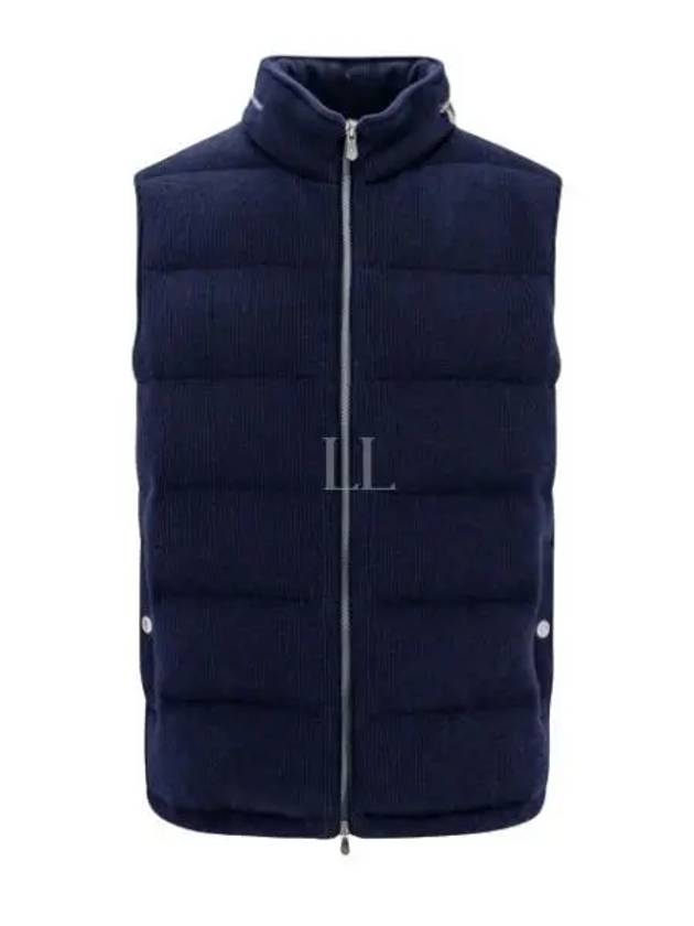 Ribbed Cachemire Vest Navy - BRUNELLO CUCINELLI - BALAAN 2