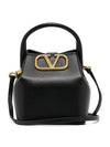 V Logo Signature Mini Bucket Bag Black - VALENTINO - BALAAN 1