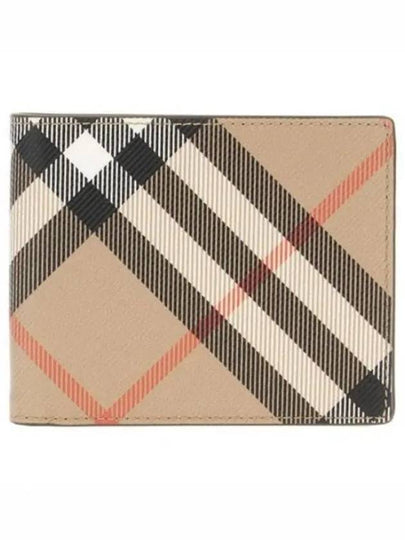 Check Slim Bifold Half Wallet Sand - BURBERRY - BALAAN 2