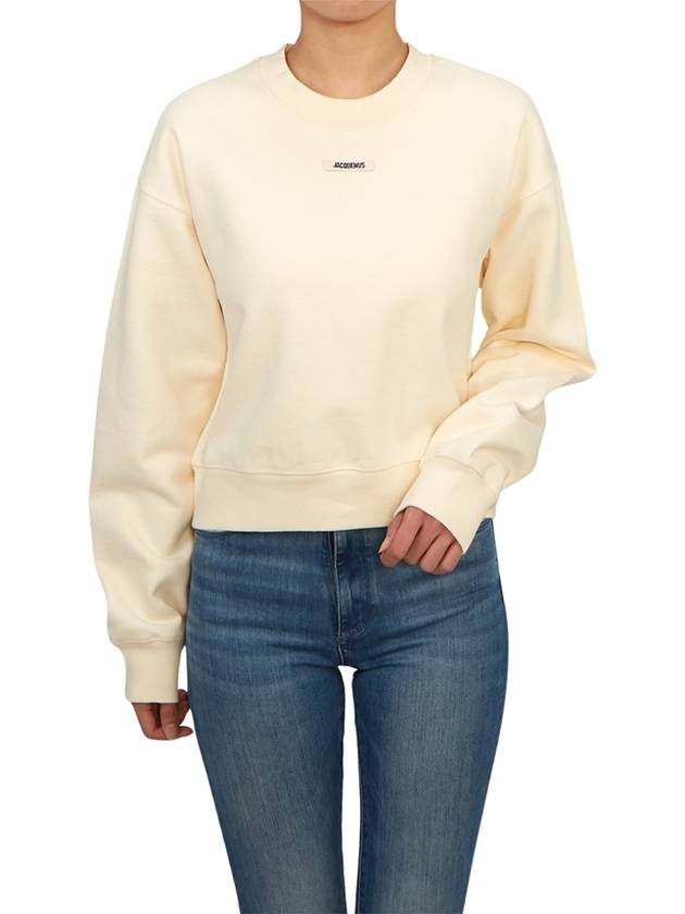 Le Grosgrain Logo Pullover Cotton Knit Top Beige - JACQUEMUS - BALAAN 7