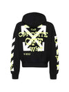 Diag Arrow Logo Print Hoodie Black - OFF WHITE - BALAAN 1