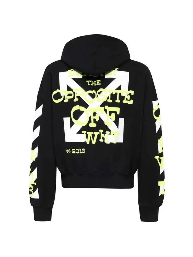 Diag Arrow Logo Print Hoodie Black - OFF WHITE - BALAAN 1