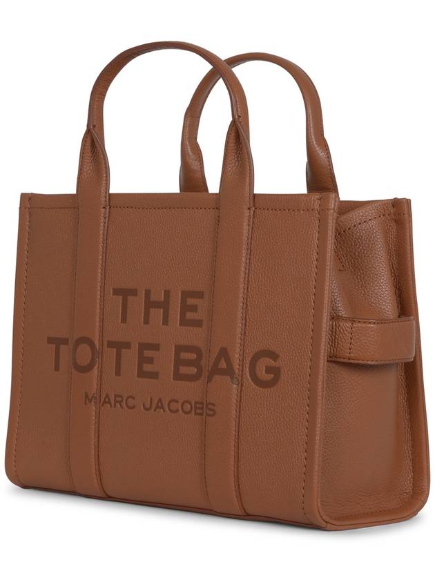 Logo Medium Leather Tote Bag Brown - MARC JACOBS - BALAAN 3