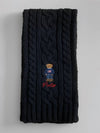 Embroidered Bear Cable Knit Wool Muffle Black - POLO RALPH LAUREN - BALAAN 2