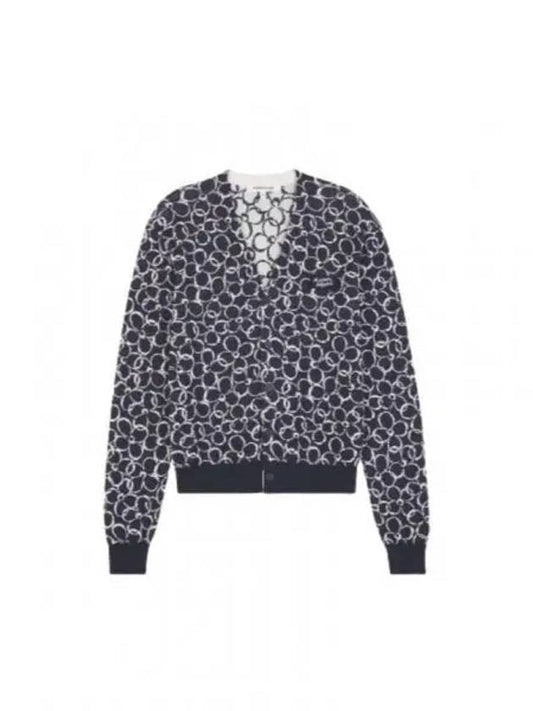 Logo Patched Rib Trim Cardigan - MAISON KITSUNE - BALAAN 2