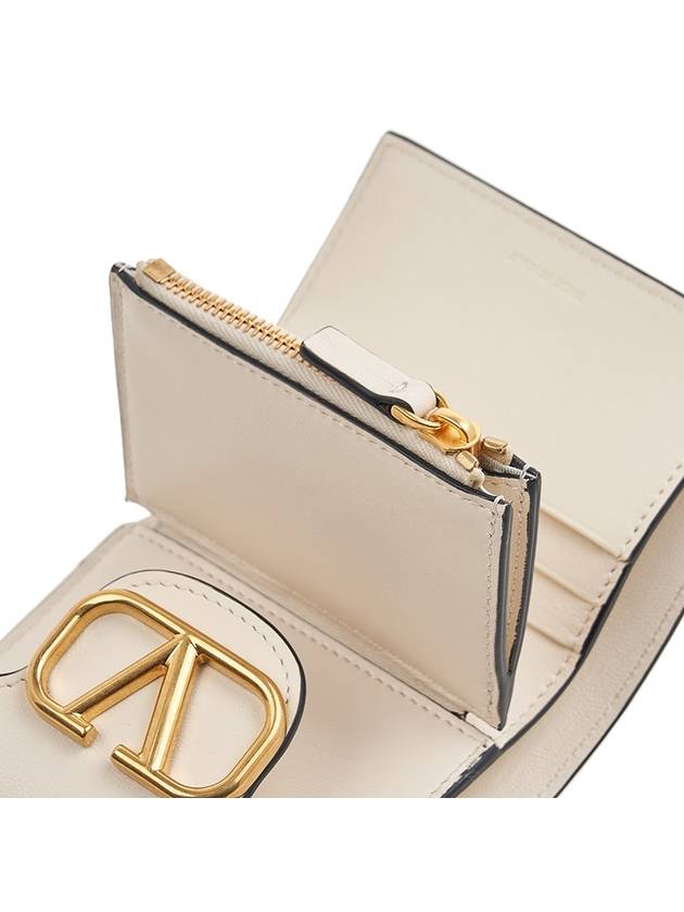 V Logo Half Wallet Ivory - VALENTINO - BALAAN 8