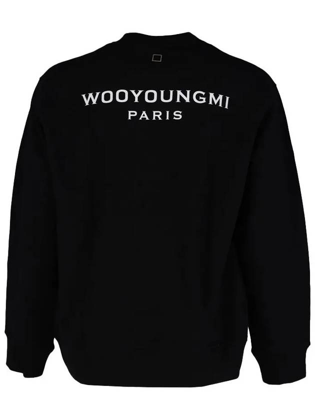 Men's Black Back Logo Sweatshirt Long Sleeve TShirt W241TS27736B - WOOYOUNGMI - BALAAN 1