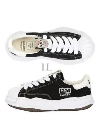 Blakey OG Sole Canvas Low Top Sneakers Black White - MAISON MIHARA YASUHIRO - BALAAN 2