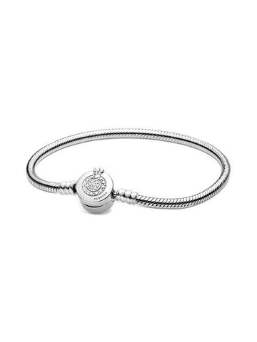 Moments Crown O Snake Chain Bracelet Silver - PANDORA - BALAAN 1