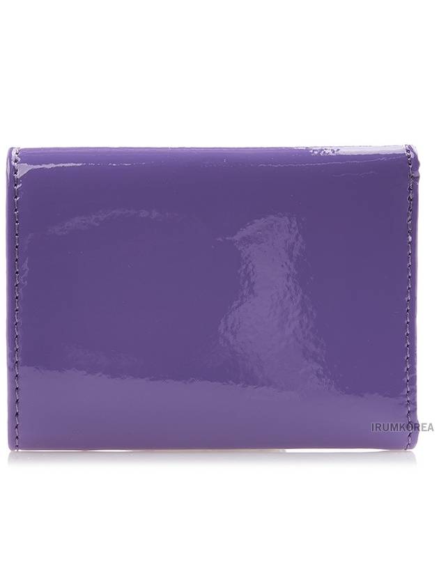 Logo Tri-Fold Patent Leather Half Wallet Purple - VIVIENNE WESTWOOD - BALAAN 4