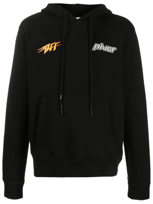 men's thunder logo hoodie black - OFF WHITE - BALAAN.